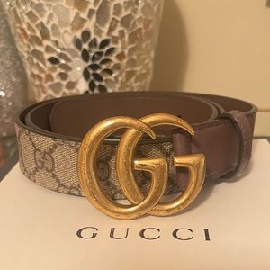 Gucci Brown and Gold Belt